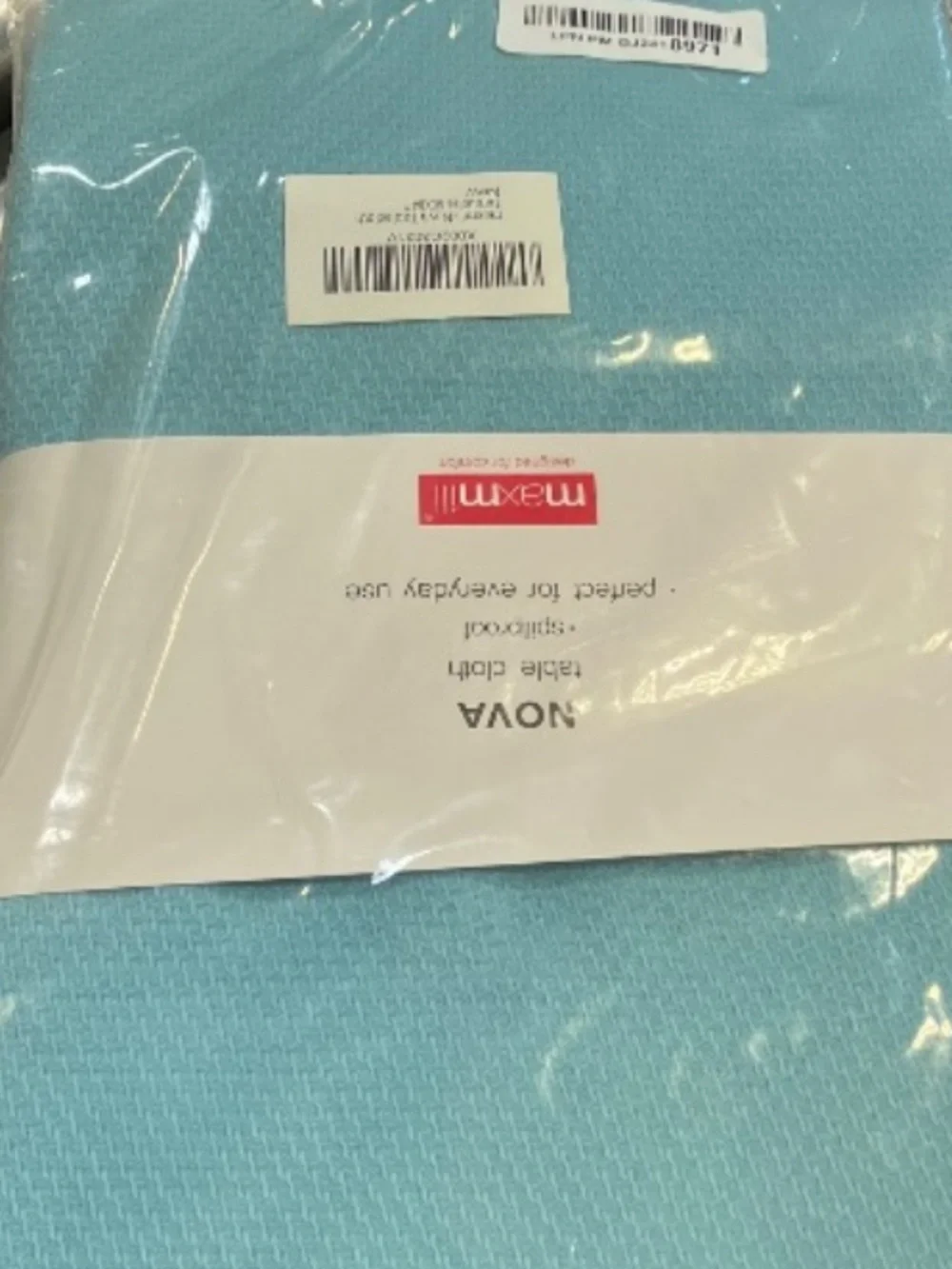 Textured Jacquard Rectangle Tablecloth Wrinkle-Free Spill Proof 60x84” TURQUOISE